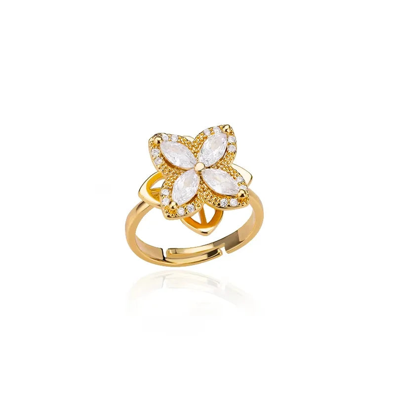 Anti Stress Angst Zappeln Ringe für Frauen Edelstahl Sonnenblume Sonne Stern Spinner Ring Weihnachten Schmuck Geschenke Dropshipping