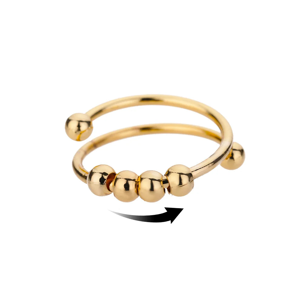 Anti Stress Angst Zappeln Ringe für Frauen Edelstahl Sonnenblume Sonne Stern Spinner Ring Weihnachten Schmuck Geschenke Dropshipping