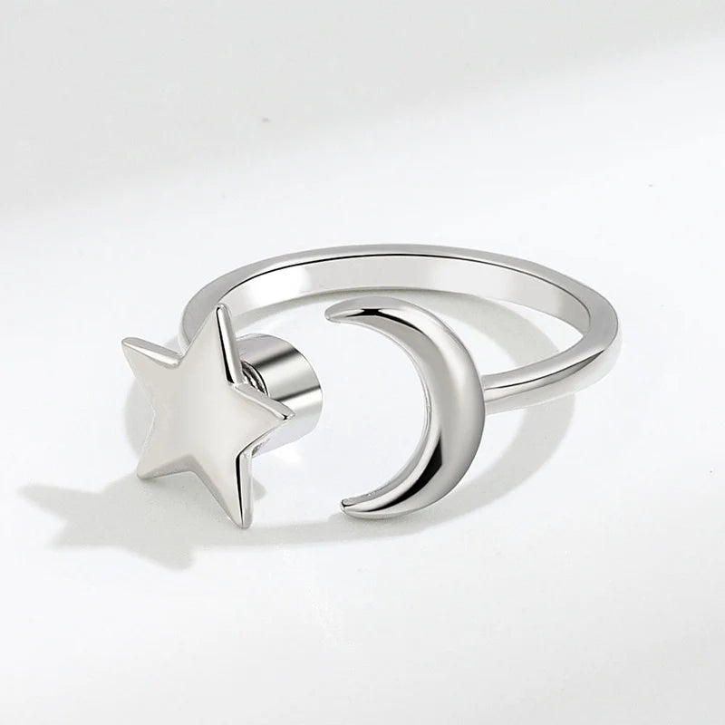 Anti Stress Angst Zappeln Ringe für Frauen Edelstahl Sonnenblume Sonne Stern Spinner Ring Weihnachten Schmuck Geschenke Dropshipping