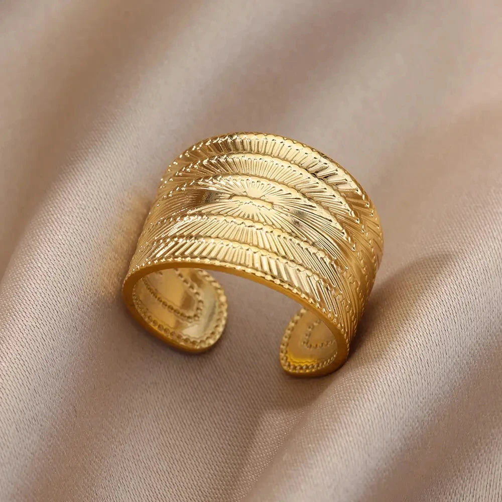 316L Edelstahl Ringe für Frauen Gold Farbe Nie Verblassen Luxus Klassische ringe hochzeit paar ringe Schmuck Kostenloser Versand