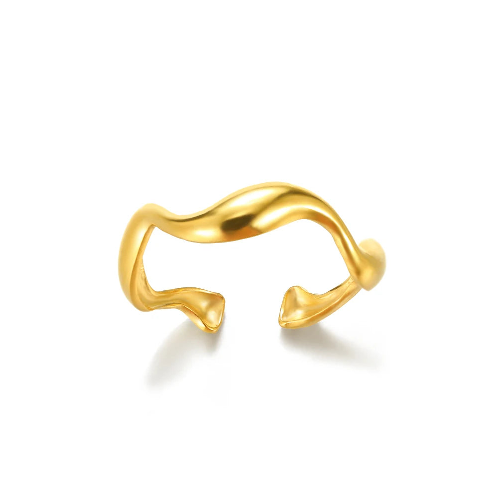 316L Edelstahl Ringe für Frauen Gold Farbe Nie Verblassen Luxus Klassische ringe hochzeit paar ringe Schmuck Kostenloser Versand