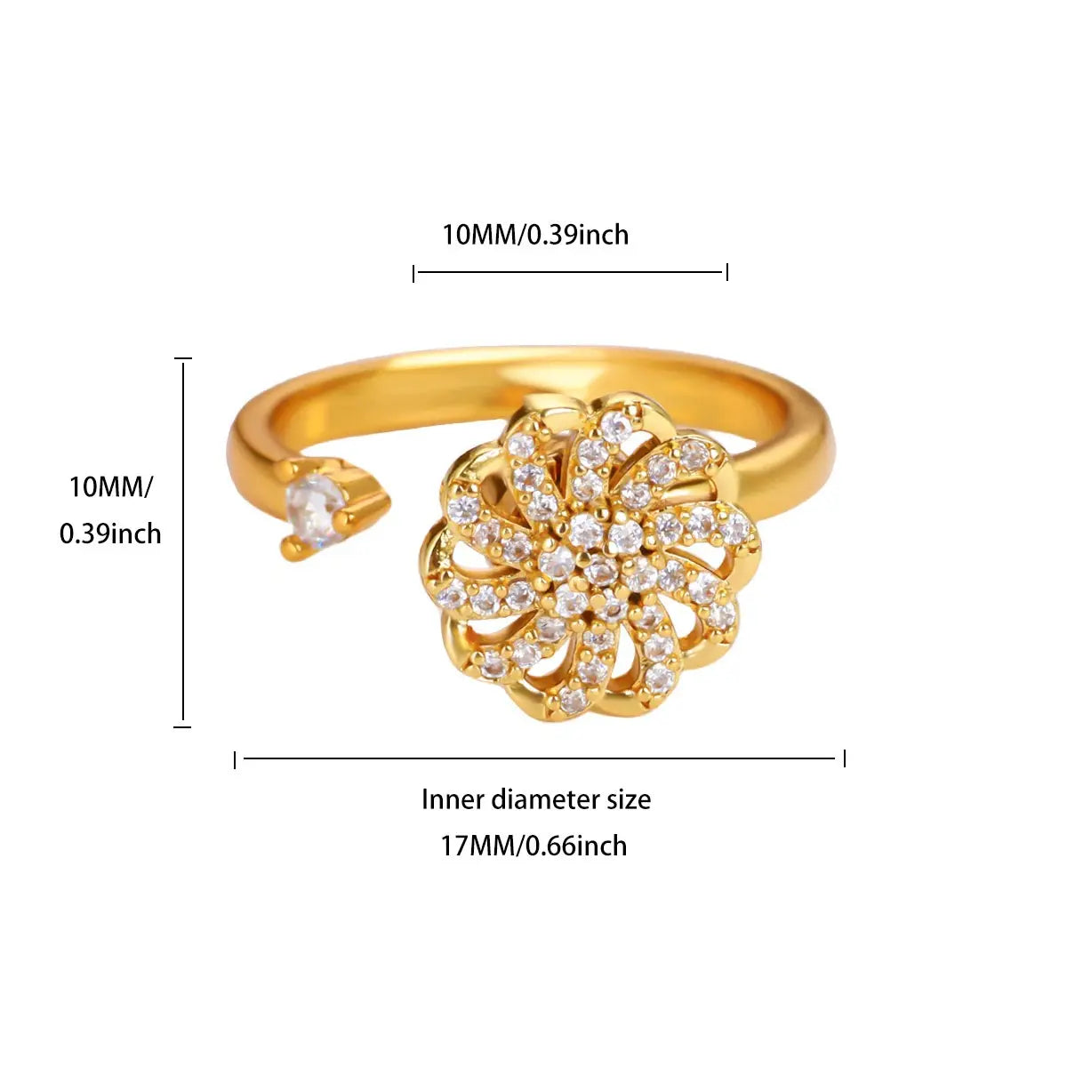 Anti Stress Angst Zappeln Ringe für Frauen Edelstahl Sonnenblume Sonne Stern Spinner Ring Weihnachten Schmuck Geschenke Dropshipping
