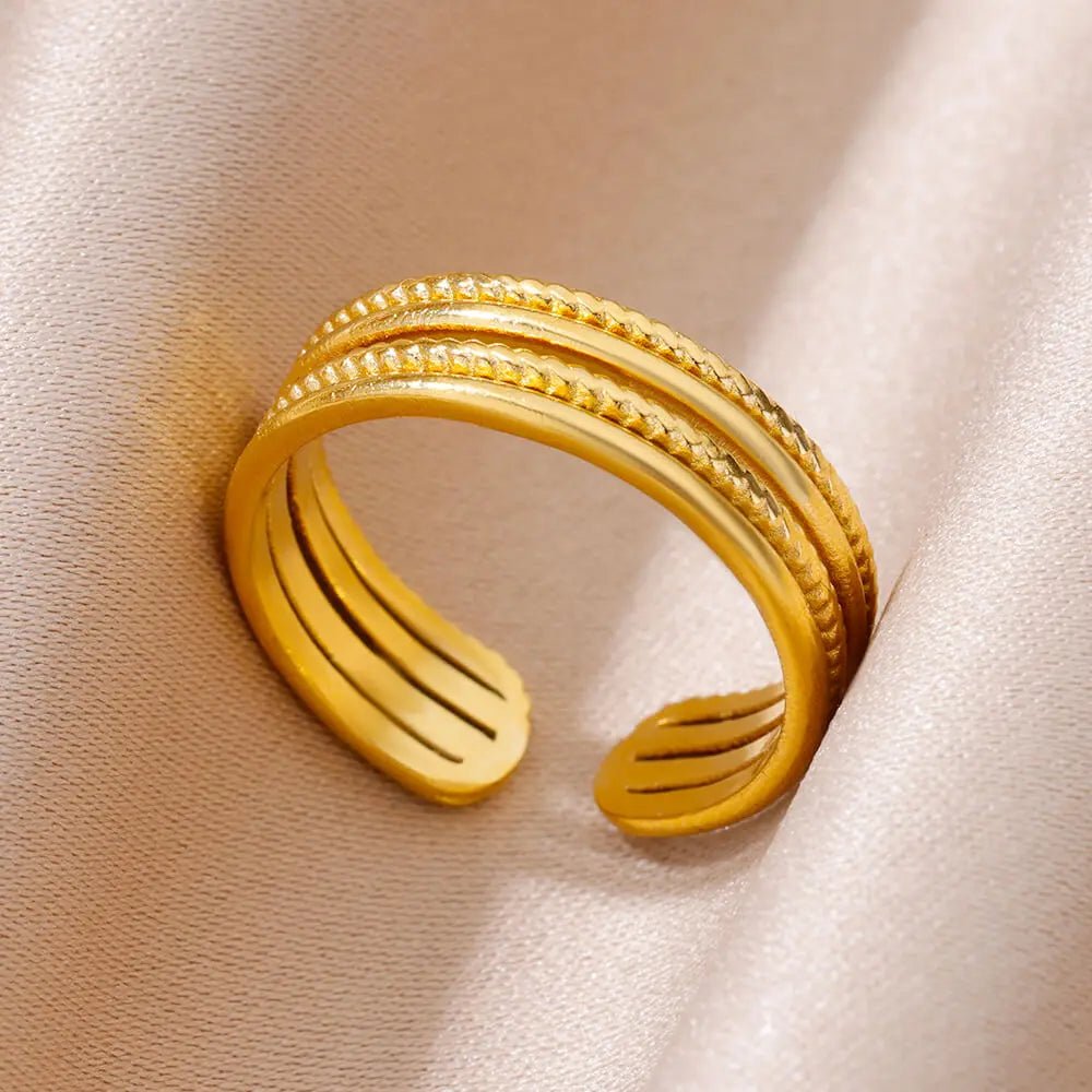 316L Edelstahl Ringe für Frauen Gold Farbe Nie Verblassen Luxus Klassische ringe hochzeit paar ringe Schmuck Kostenloser Versand