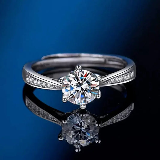 Luxuriöser verstellbarer Damen-Verlobungsring aus 925er-Sterlingsilber mit Zirkon, Hochzeit, Modeschmuck, Accessoires