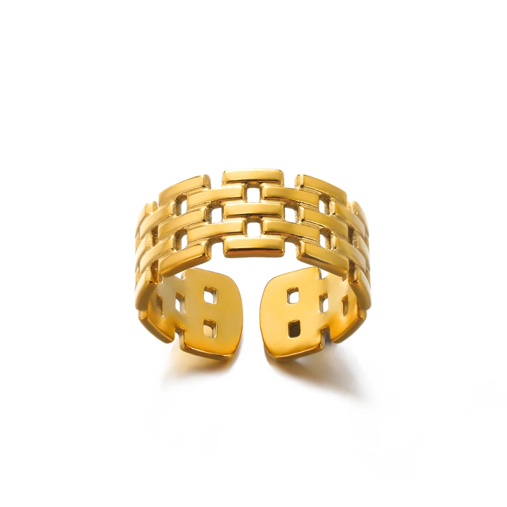 316L Edelstahl Ringe für Frauen Gold Farbe Nie Verblassen Luxus Klassische ringe hochzeit paar ringe Schmuck Kostenloser Versand