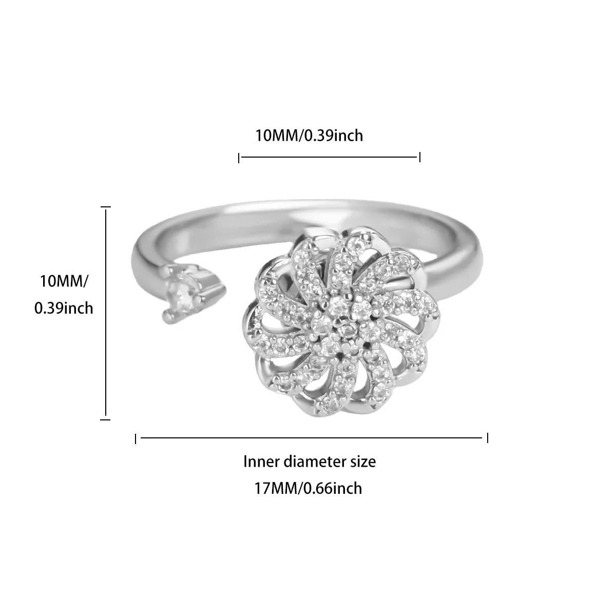 Anti Stress Angst Zappeln Ringe für Frauen Edelstahl Sonnenblume Sonne Stern Spinner Ring Weihnachten Schmuck Geschenke Dropshipping