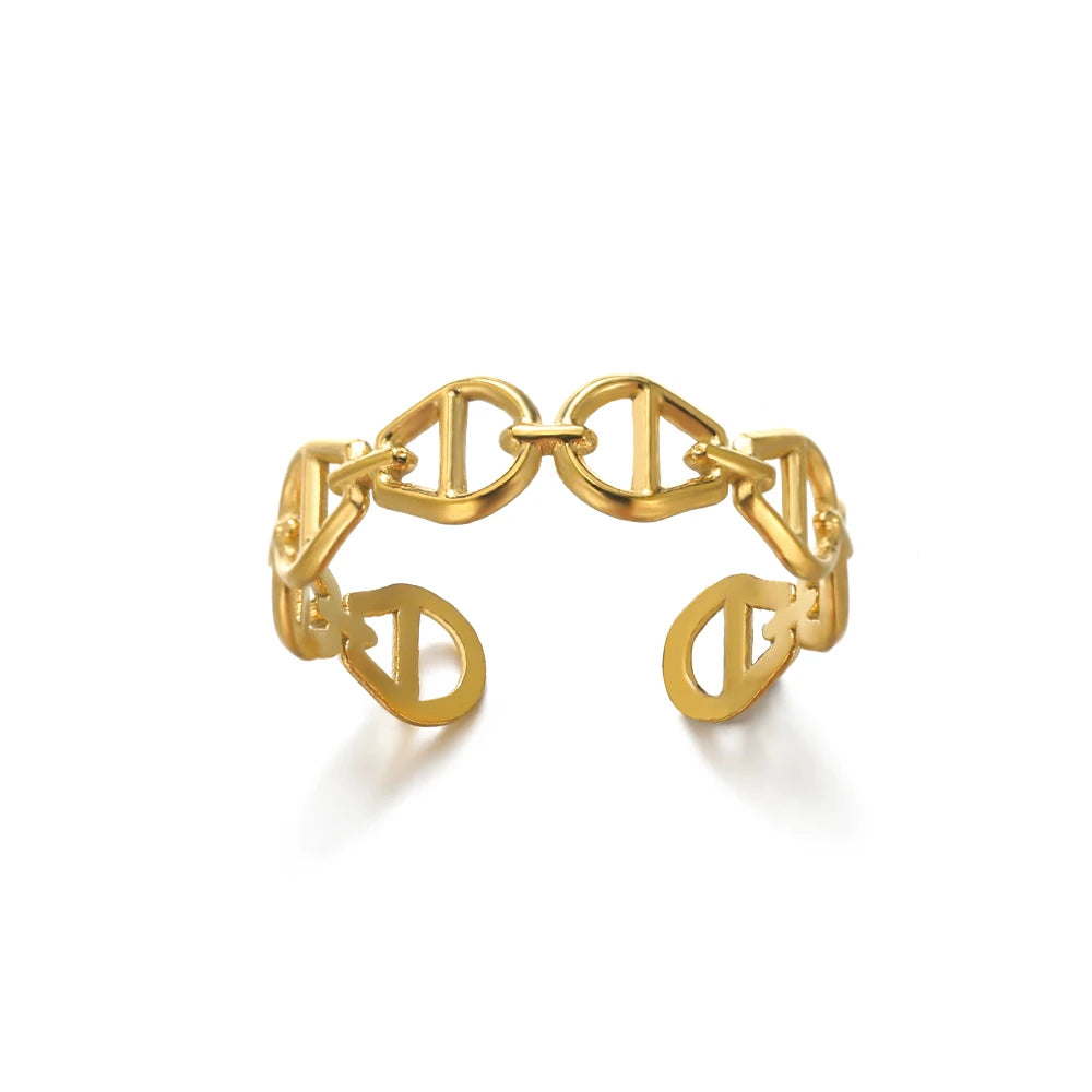316L Edelstahl Ringe für Frauen Gold Farbe Nie Verblassen Luxus Klassische ringe hochzeit paar ringe Schmuck Kostenloser Versand