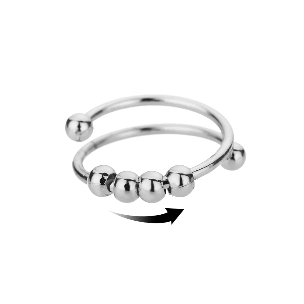 Anti Stress Angst Zappeln Ringe für Frauen Edelstahl Sonnenblume Sonne Stern Spinner Ring Weihnachten Schmuck Geschenke Dropshipping