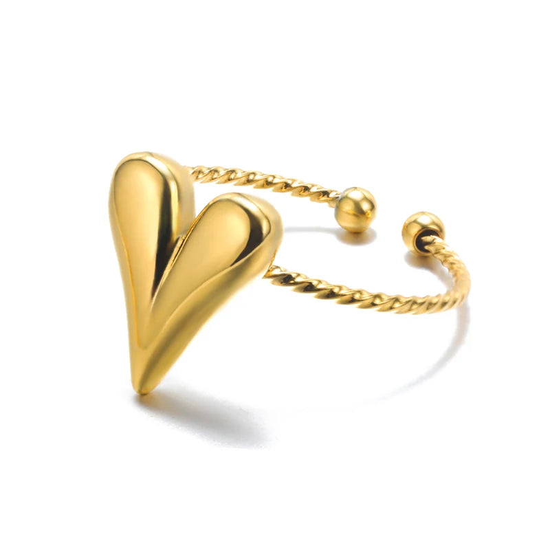 316L Edelstahl Ringe für Frauen Gold Farbe Nie Verblassen Luxus Klassische ringe hochzeit paar ringe Schmuck Kostenloser Versand