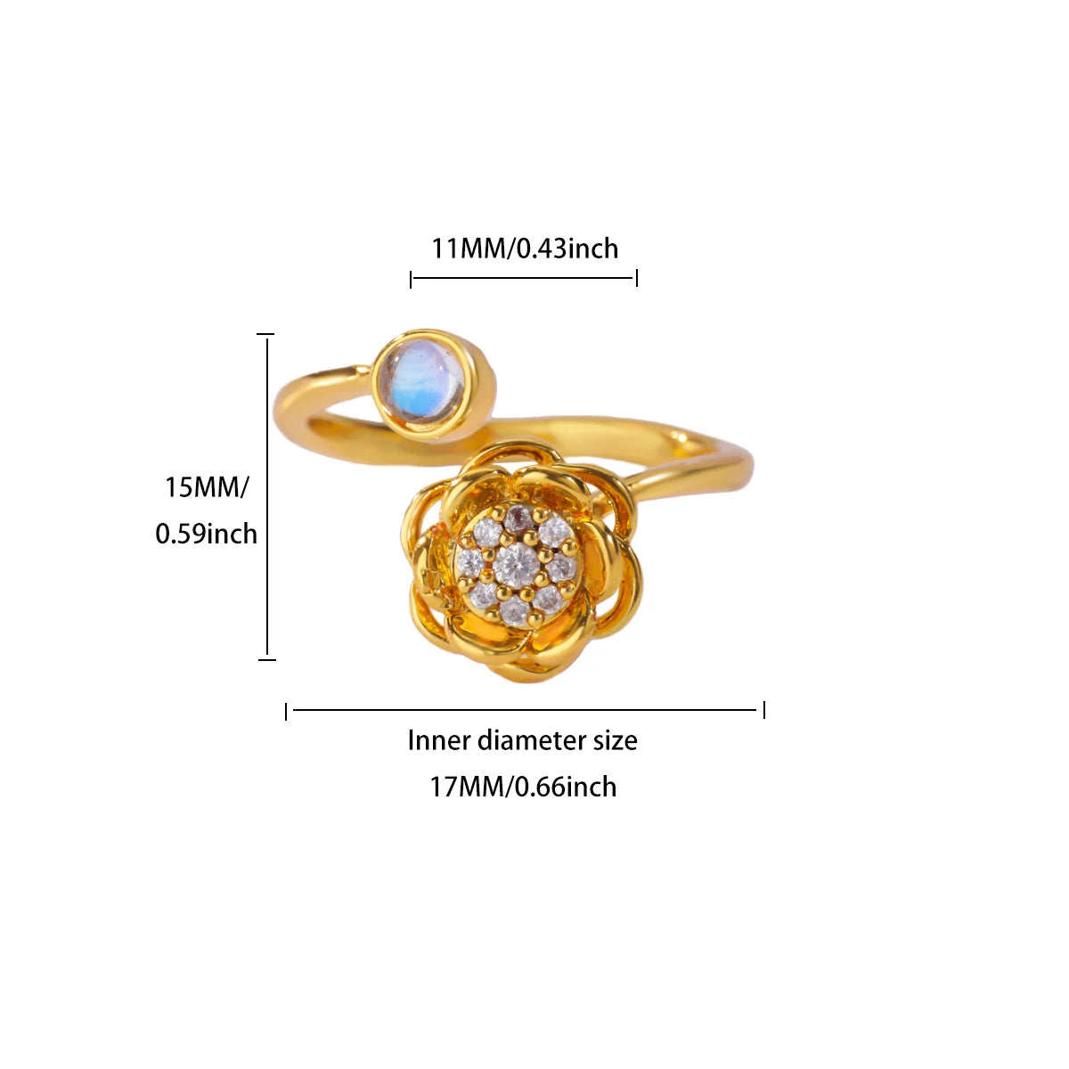 Anti Stress Angst Zappeln Ringe für Frauen Edelstahl Sonnenblume Sonne Stern Spinner Ring Weihnachten Schmuck Geschenke Dropshipping
