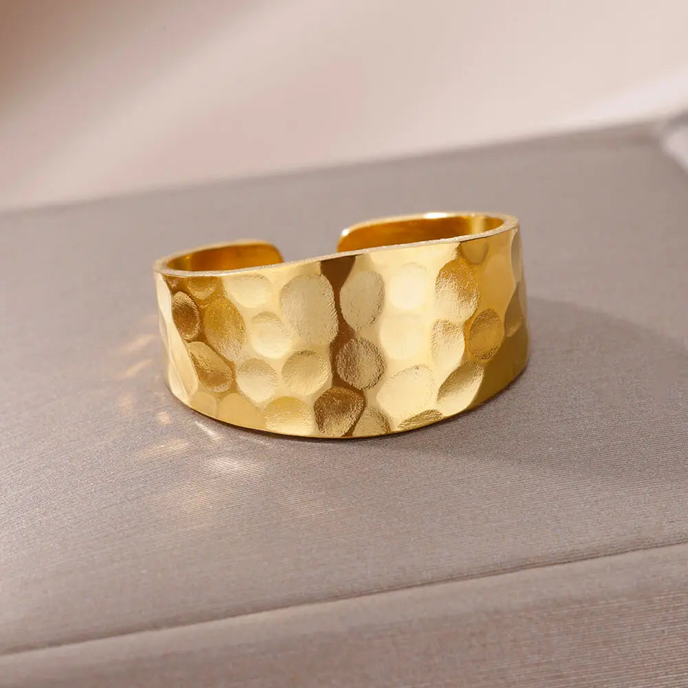 316L Edelstahl Ringe für Frauen Gold Farbe Nie Verblassen Luxus Klassische ringe hochzeit paar ringe Schmuck Kostenloser Versand