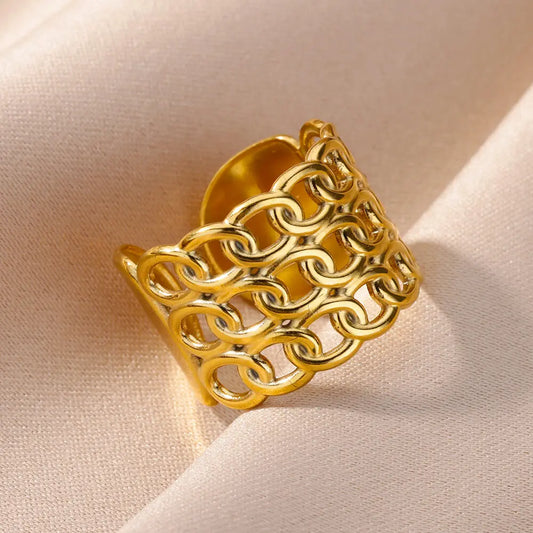 316L Edelstahl Ringe für Frauen Gold Farbe Nie Verblassen Luxus Klassische ringe hochzeit paar ringe Schmuck Kostenloser Versand