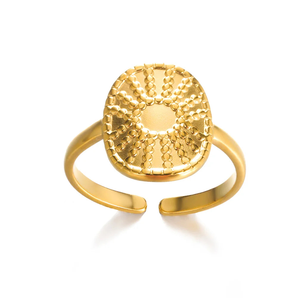 316L Edelstahl Ringe für Frauen Gold Farbe Nie Verblassen Luxus Klassische ringe hochzeit paar ringe Schmuck Kostenloser Versand