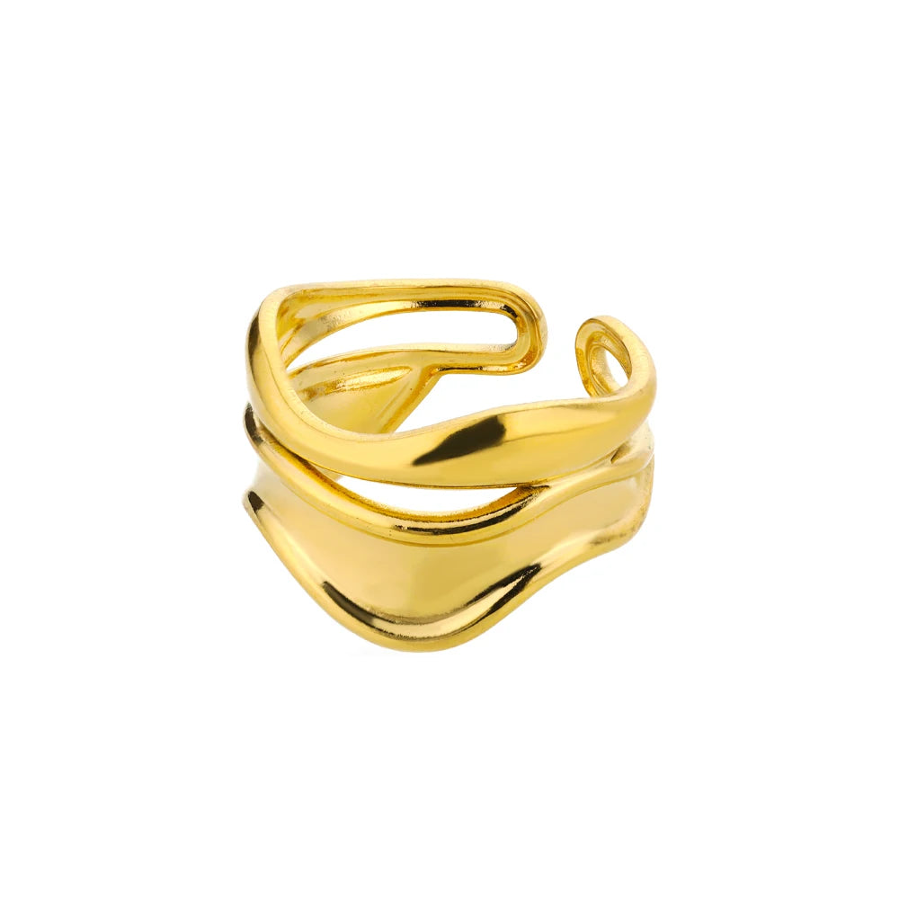 316L Edelstahl Ringe für Frauen Gold Farbe Nie Verblassen Luxus Klassische ringe hochzeit paar ringe Schmuck Kostenloser Versand