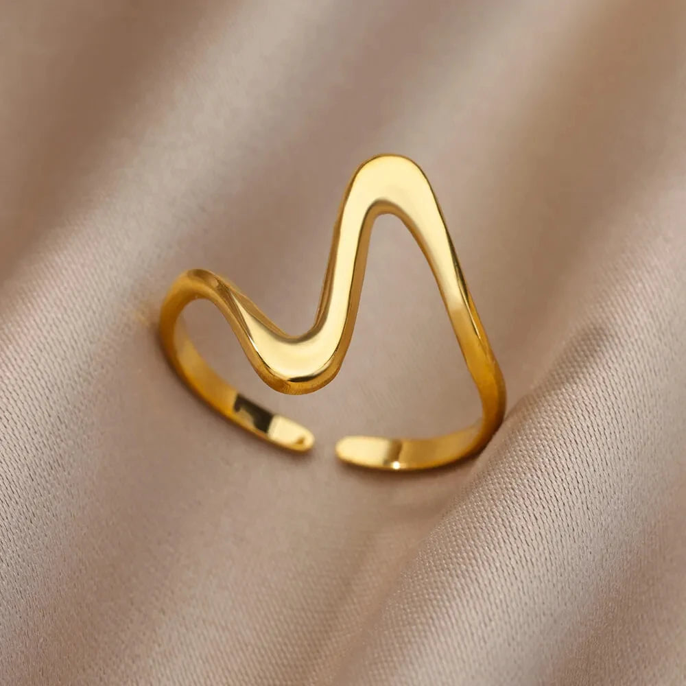 316L Edelstahl Ringe für Frauen Gold Farbe Nie Verblassen Luxus Klassische ringe hochzeit paar ringe Schmuck Kostenloser Versand