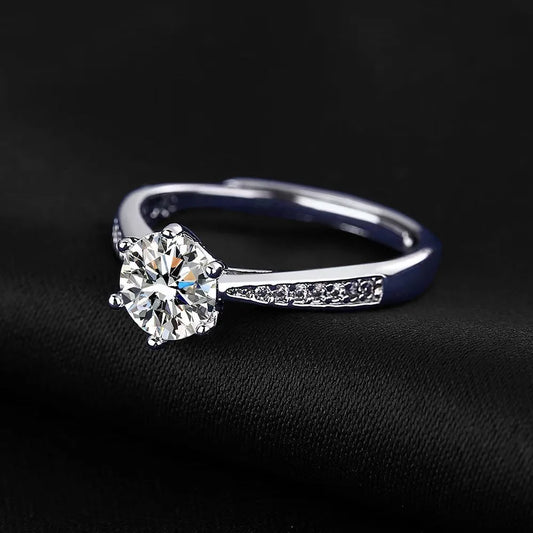 Luxuriöser verstellbarer Damen-Verlobungsring aus 925er-Sterlingsilber mit Zirkon, Hochzeit, Modeschmuck, Accessoires