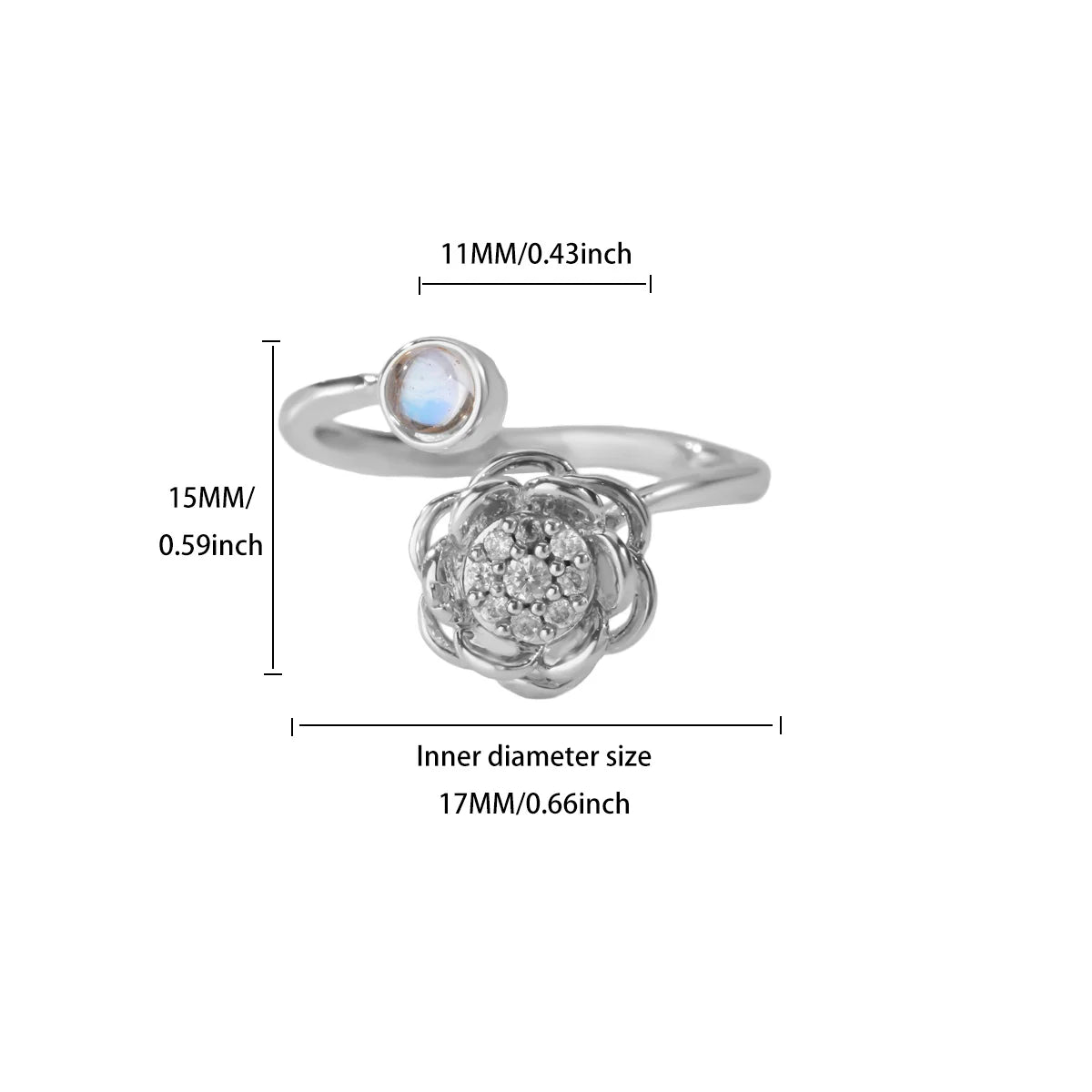 Anti Stress Angst Zappeln Ringe für Frauen Edelstahl Sonnenblume Sonne Stern Spinner Ring Weihnachten Schmuck Geschenke Dropshipping